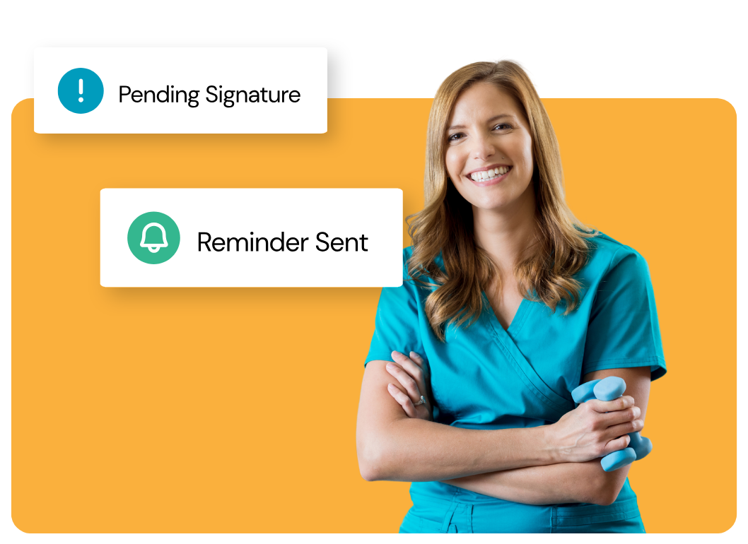 Automated NudgesFollow-up fatigue bee gone. Set automated reminders to nudge patients, ensuring no document is left behind.